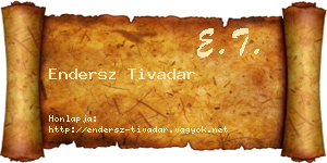 Endersz Tivadar névjegykártya